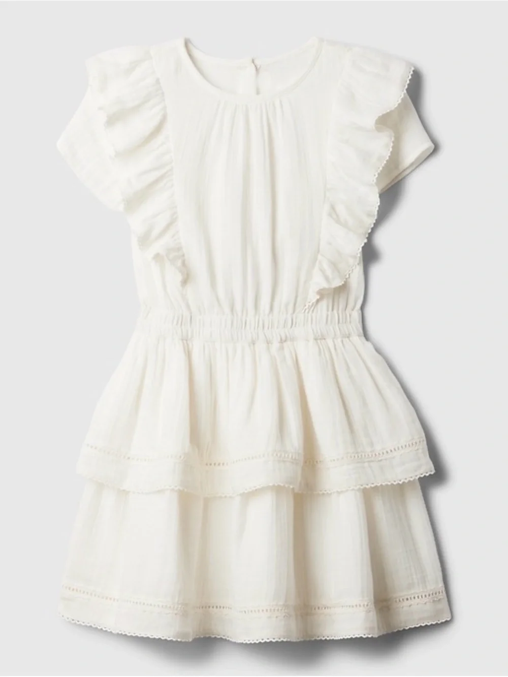 GAP Kids | White Girls Ruffle Tiered Dress Size Medium